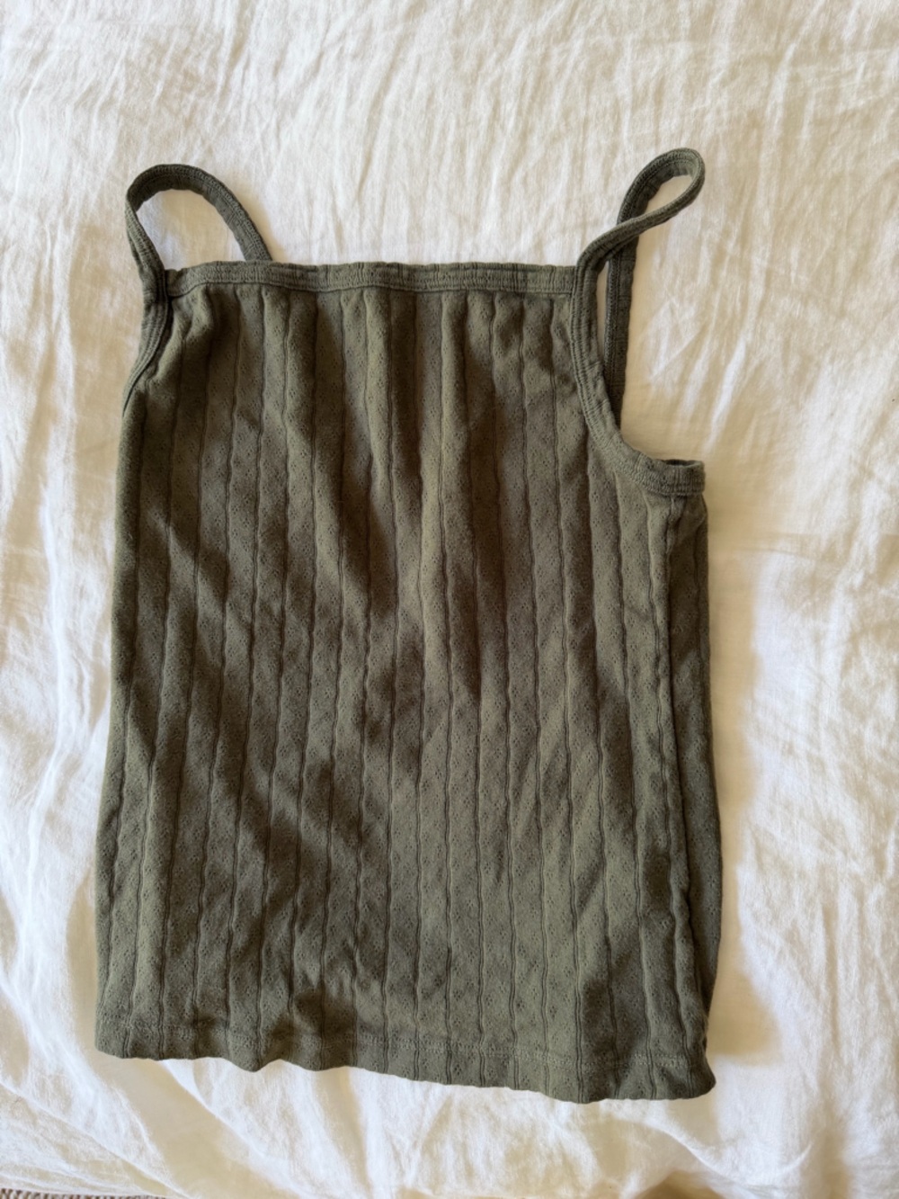 DONNI. Olive Ribbed Tank Top - Picture 1 of 2